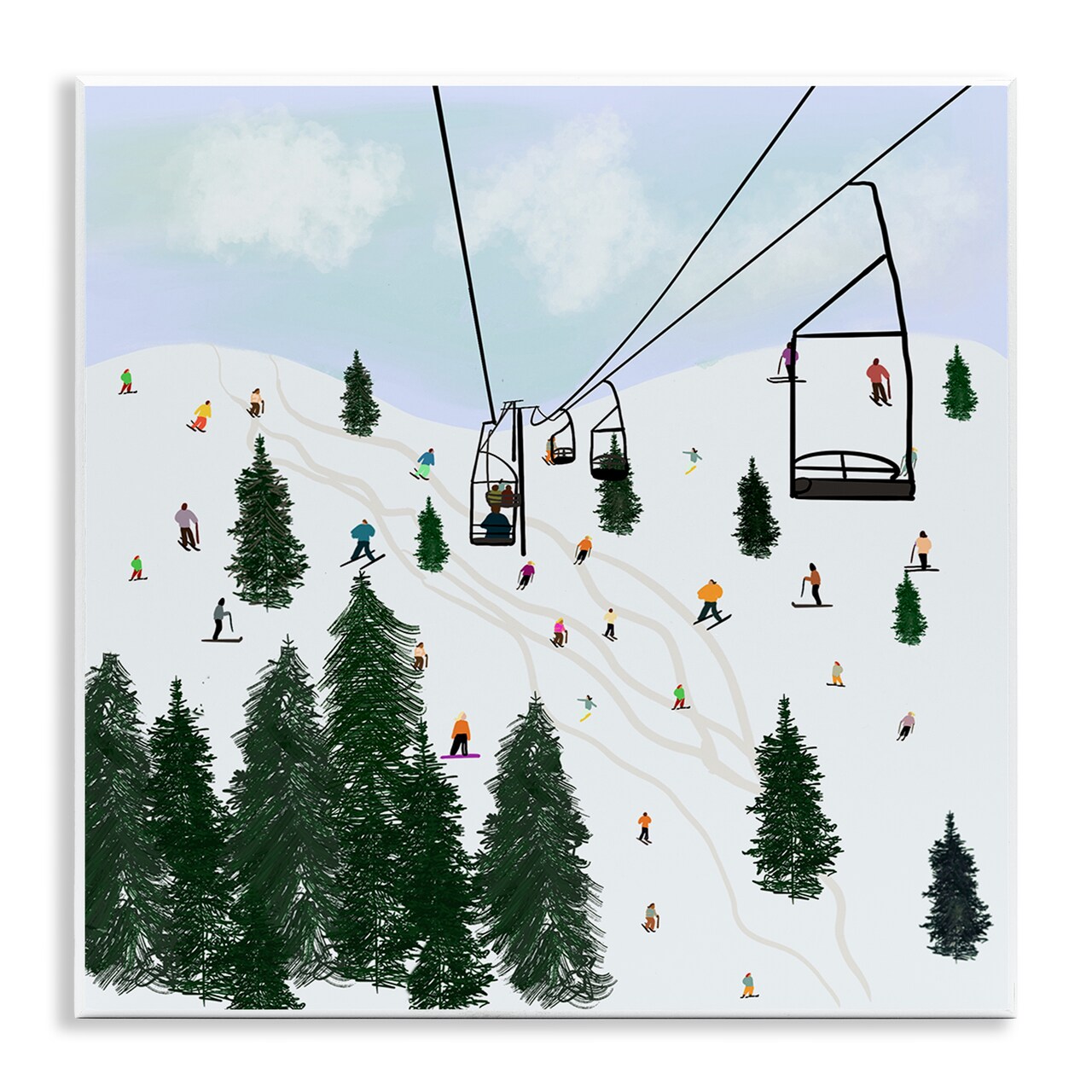 Stupell Industries Ski Lift & Slopes Wall Plaque Art Design by Ashley Singleton